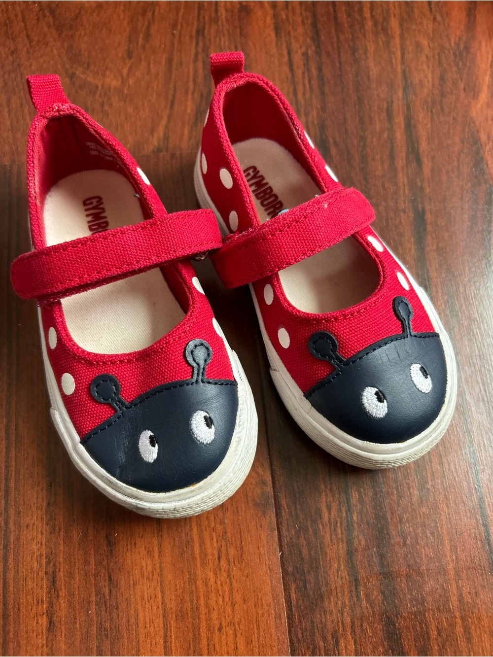 Gymboree Red Mary Jane Shoes with Ladybug Face
